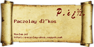 Paczolay Ákos névjegykártya