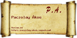 Paczolay Ákos névjegykártya